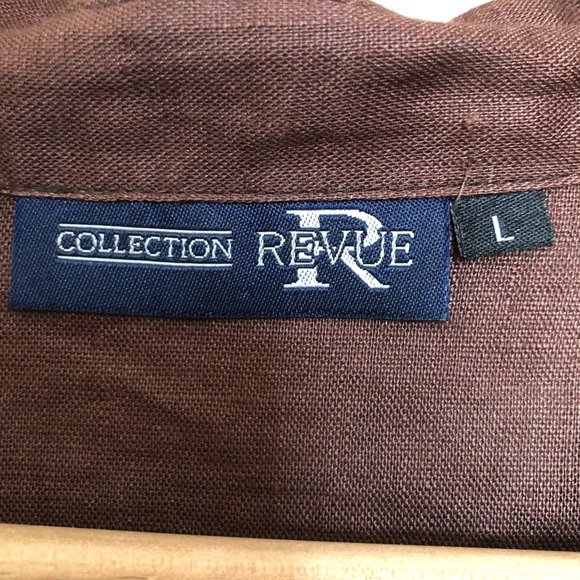 Coastal Cottagecore Chocolate Brown Linen Shirt Large - Picture 3 of 9